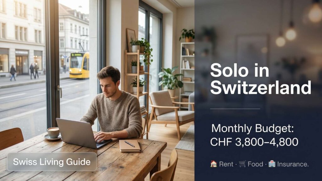 cost of living in switzerland for a single person — solo expat monthly budget of chf 3800 to 4800 in a swiss city