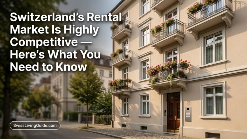 Swiss residential apartment building in Zurich showing competitive rental market conditions