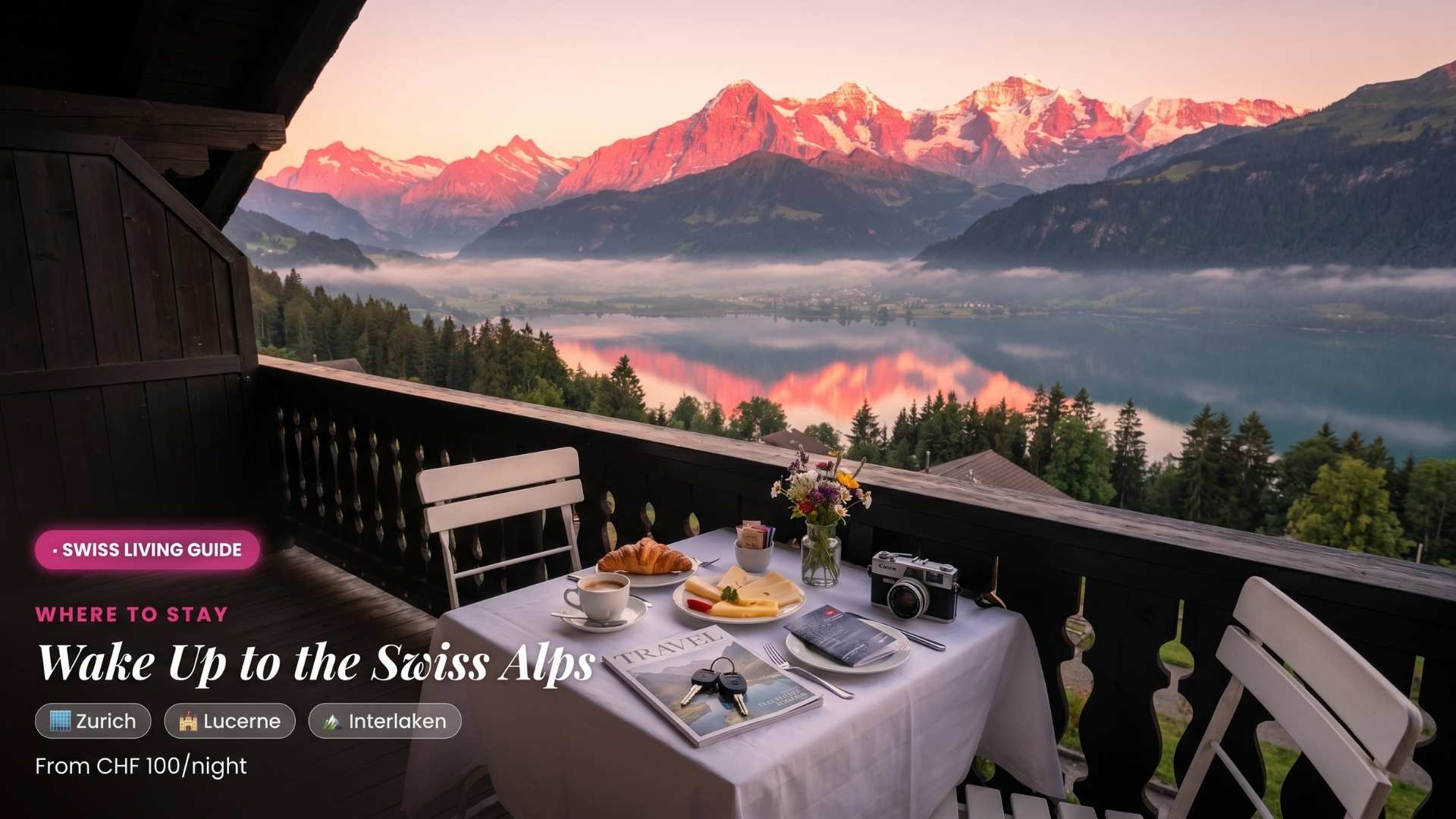 Accommodation section image — premium hotel experience with mountain backdrop